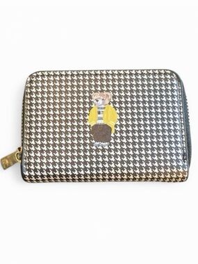 Houndstooth Wallet with Bear